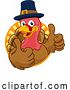 Vector Illustration of Cartoon Turkey Pilgrim Hat Thanksgiving Character by AtStockIllustration