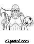 Vector Illustration of Cartoon Viking Trojan Celtic Knight Soccer Warrior Lady by AtStockIllustration