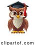 Vector Illustration of Cartoon Wise Owl Bird Graduation Professor Teacher by AtStockIllustration