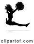 Vector Illustration of Cheerleader Pom Poms Silhouette, on a White Background by AtStockIllustration