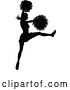 Vector Illustration of Cheerleader with Pom Poms Silhouette by AtStockIllustration