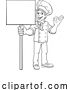 Vector Illustration of Chef Cook Baker Guy Holding Sign by AtStockIllustration