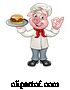 Vector Illustration of Chef Pig Holding Burger by AtStockIllustration