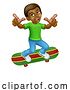 Vector Illustration of Child Skateboarding Boy Kid by AtStockIllustration