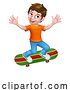 Vector Illustration of Child Skateboarding Boy Kid by AtStockIllustration