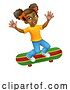 Vector Illustration of Child Skateboarding Girl Kid by AtStockIllustration