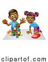 Vector Illustration of Children Playing with Toys by AtStockIllustration