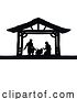 Vector Illustration of Christmas Nativity Scene Jesus Manger Silhouette by AtStockIllustration