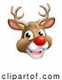 Vector Illustration of Christmas Reindeer Face by AtStockIllustration