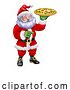 Vector Illustration of Christmas Santa Claus Father Christmas Pizza Chef by AtStockIllustration