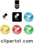 Vector Illustration of Colored Cell Phone Icon Buttons by AtStockIllustration