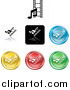 Vector Illustration of Colored Media Music and Film Icon Buttons Icon Buttons by AtStockIllustration