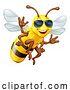 Vector Illustration of Cool Honey Bumble Bee in Shades Character by AtStockIllustration