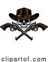 Vector Illustration of Cowboy Hat Pistols Skull Pirate Cross Bones by AtStockIllustration