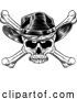 Vector Illustration of Cowboy Hat Western Skull Pirate Cross Bones by AtStockIllustration