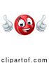 Vector Illustration of Cricket Ball Emoticon Face Emoji Icon by AtStockIllustration