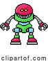 Vector Illustration of Cute Robot Video Game Pixel Art Mascot by AtStockIllustration