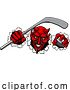 Vector Illustration of Devil Satan Ice Hockey Sports Mascot by AtStockIllustration