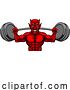 Vector Illustration of Devil Weight Lifting Body Builder Sports Mascot by AtStockIllustration