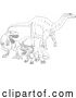 Vector Illustration of Dinosaurs in Outline by AtStockIllustration
