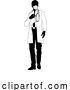 Vector Illustration of Doctor Guy and Clipboard Medical Silhouette Person by AtStockIllustration