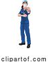 Vector Illustration of Doctor or Nurse Lady in Scrubs Uniform Pointing by AtStockIllustration