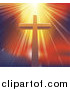 Vector Illustration of Dramatic Light Shining over a Christian Cross by AtStockIllustration