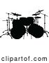 Vector Illustration of Drum Kit Silhouette by AtStockIllustration