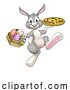 Vector Illustration of Easter Bunny Rabbit Pizza Restaurant Chef by AtStockIllustration