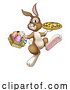 Vector Illustration of Easter Bunny Rabbit Pizza Restaurant Chef by AtStockIllustration