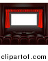 Vector Illustration of Empty Seats Facing a Red Curtain in a Theater by AtStockIllustration