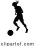 Vector Illustration of Female Soccer Football Player Lady Silhouette by AtStockIllustration