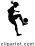 Vector Illustration of Female Soccer Football Player Lady Silhouette by AtStockIllustration