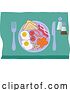 Vector Illustration of Fried Breakfast Food Knife Fork Plate Illustration by AtStockIllustration