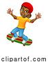 Vector Illustration of Girl Kid on Skateboard Skateboarding by AtStockIllustration