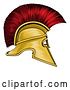 Vector Illustration of Gold and Red Spartan Helmet by AtStockIllustration