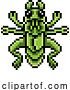 Vector Illustration of Grasshopper Bug Insect Pixel Art Game Icon by AtStockIllustration