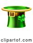 Vector Illustration of Green St Patricks Day Leprechaun Hat with a Shamrock by AtStockIllustration