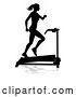 Vector Illustration of Gym Lady Silhouette Treadmill Running Machine by AtStockIllustration