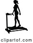 Vector Illustration of Gym Lady Silhouette Treadmill Running Machine by AtStockIllustration