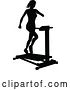 Vector Illustration of Gym Lady Silhouette Treadmill Running Machine by AtStockIllustration