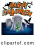 Vector Illustration of Halloween Grave Spooky Background Design by AtStockIllustration