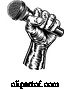Vector Illustration of Hand Holding Microphone by AtStockIllustration