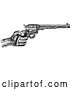Vector Illustration of Hand Holding Western Pistol Gun Revolver by AtStockIllustration