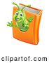 Vector Illustration of Happy Cartoon Green Worm Emerging from a Book by AtStockIllustration