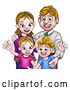 Vector Illustration of Happy Cartoon White Family by AtStockIllustration