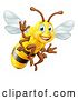 Vector Illustration of Happy Friendly Bee Mascot Waving by AtStockIllustration