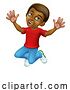 Vector Illustration of Happy Jumping Boy Kid Child Character by AtStockIllustration