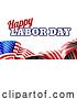 Vector Illustration of Happy Labor Day Design American Flag Banner by AtStockIllustration