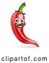 Vector Illustration of Happy Red Chile Pepper Mascot Character with a Mustache by AtStockIllustration